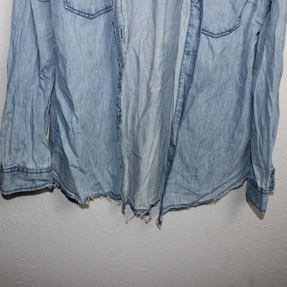 Arizona Jean Co. XL Button up Shirt Blue Denim Woman's - Picture 3 of 9